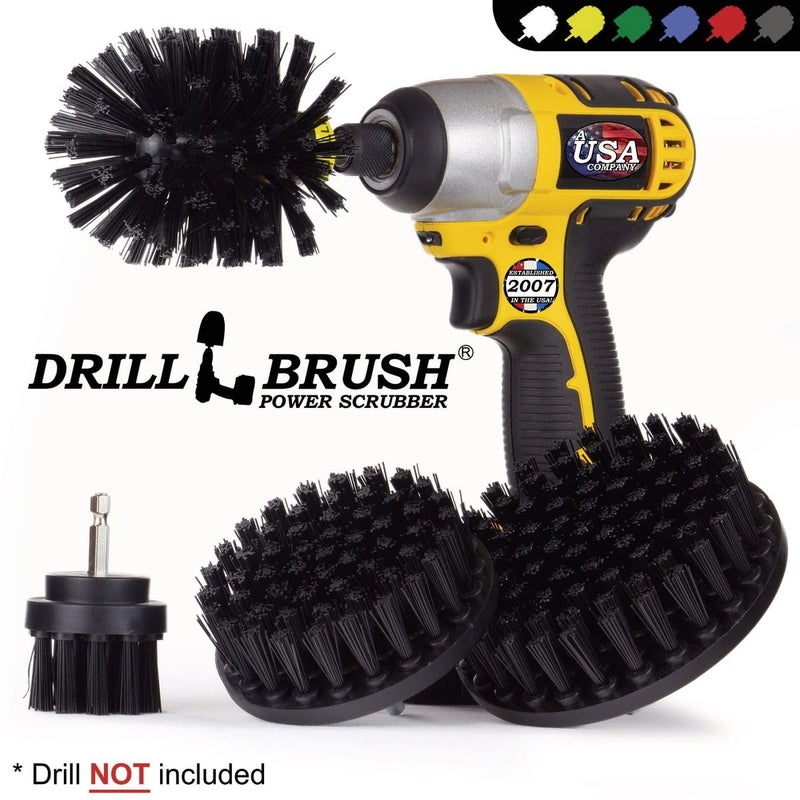 Drillbrush BBQ Grill Cleaning Kit - Safe Nylon Grill Brush | Drill Brush Set - Ultra Stiff Power Scrubber Attachments for Loose Paint, De-Scaling Rust and Graffiti Removal on Stone, Brick and Masonry - Image 4